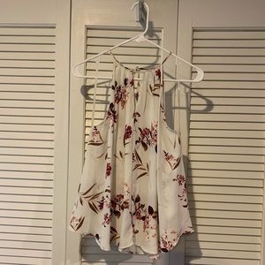 Cream floral strappy Lush blouse